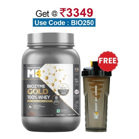 MuscleBlaze Biozyme Gold 100% Whey,  2.2 lb  Double Rich Chocolate 
