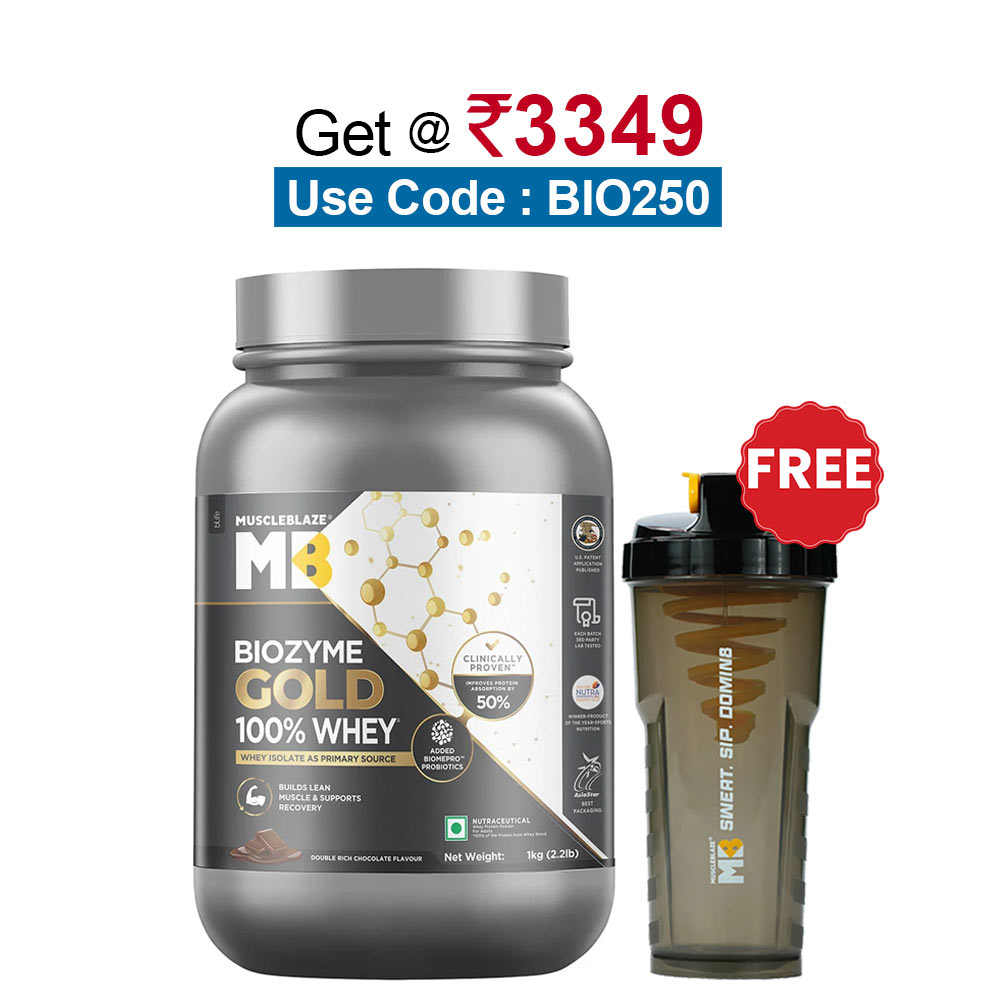 MuscleBlaze Biozyme Gold 100% Whey,  2.2 lb  Double Rich Chocolate 
