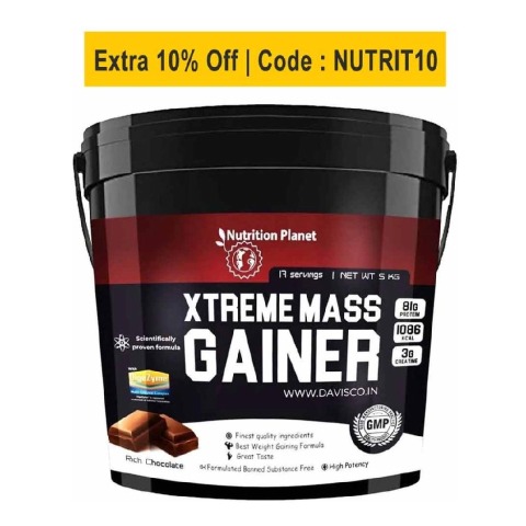 Nutrition Planet Xtreme Mass Gainer with Added DigeZyme,  11 lb  Chocolate 