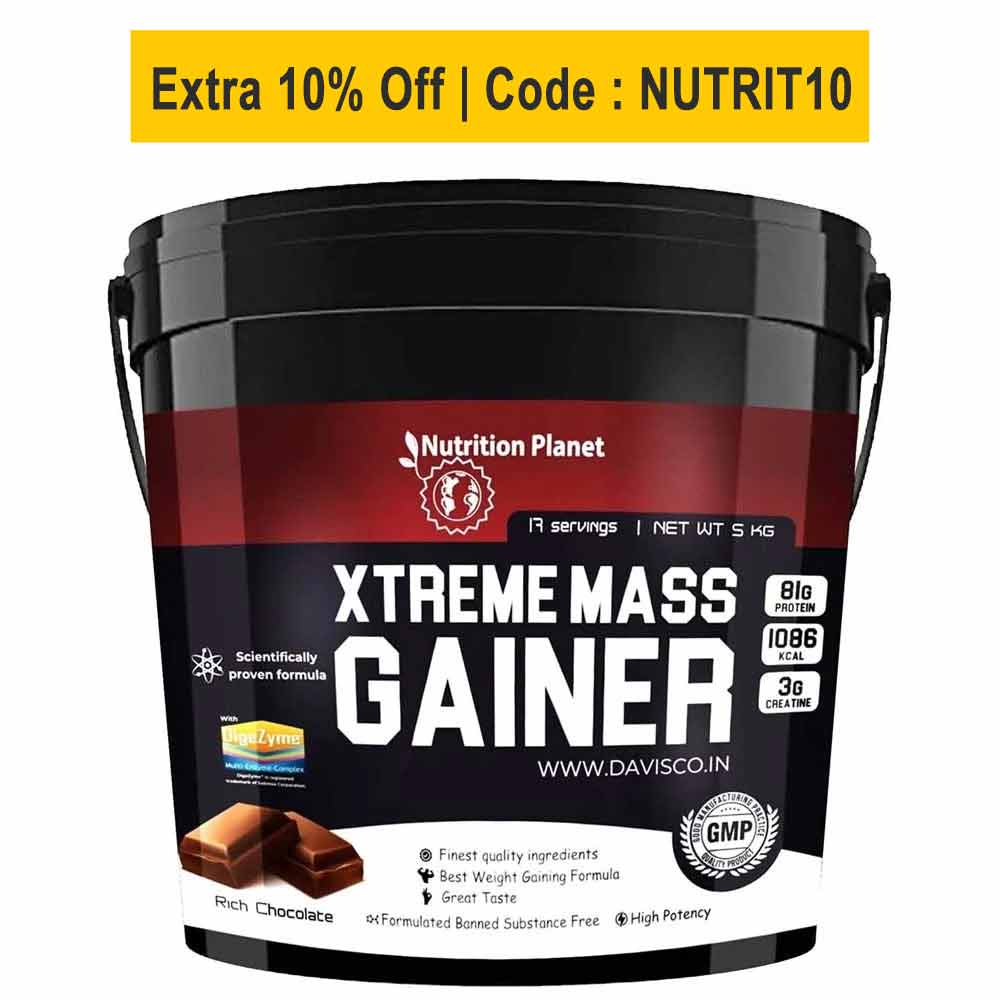 Nutrition Planet Xtreme Mass Gainer with Added DigeZyme,  11 lb  Chocolate 