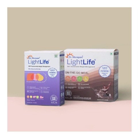 1 - Dr. Morepen LightLife Power Plan,  10 sachets/pack  Pre-Meal Nutrition Mix flavour Assorted & On-The-Go Meal 5 Sachets flavour Chocolate 