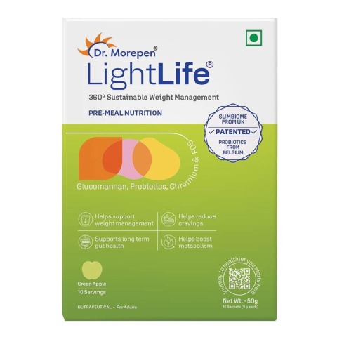 1 - Dr. Morepen LightLife Pre-Meal Nutrition,  10 sachets/pack  Green Apple 