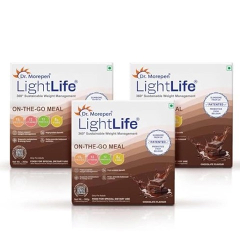 1 - Dr. Morepen LightLife On-The-Go Meal,  5 sachets/pack  Chocolate (Pack of 3) 