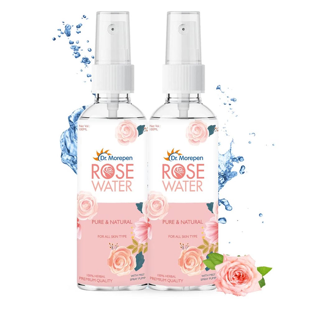 5 - Dr. Morepen Pure & Natural Rose Water Spray,  100 ml  for All Types of Skin (Pack of 2) 
