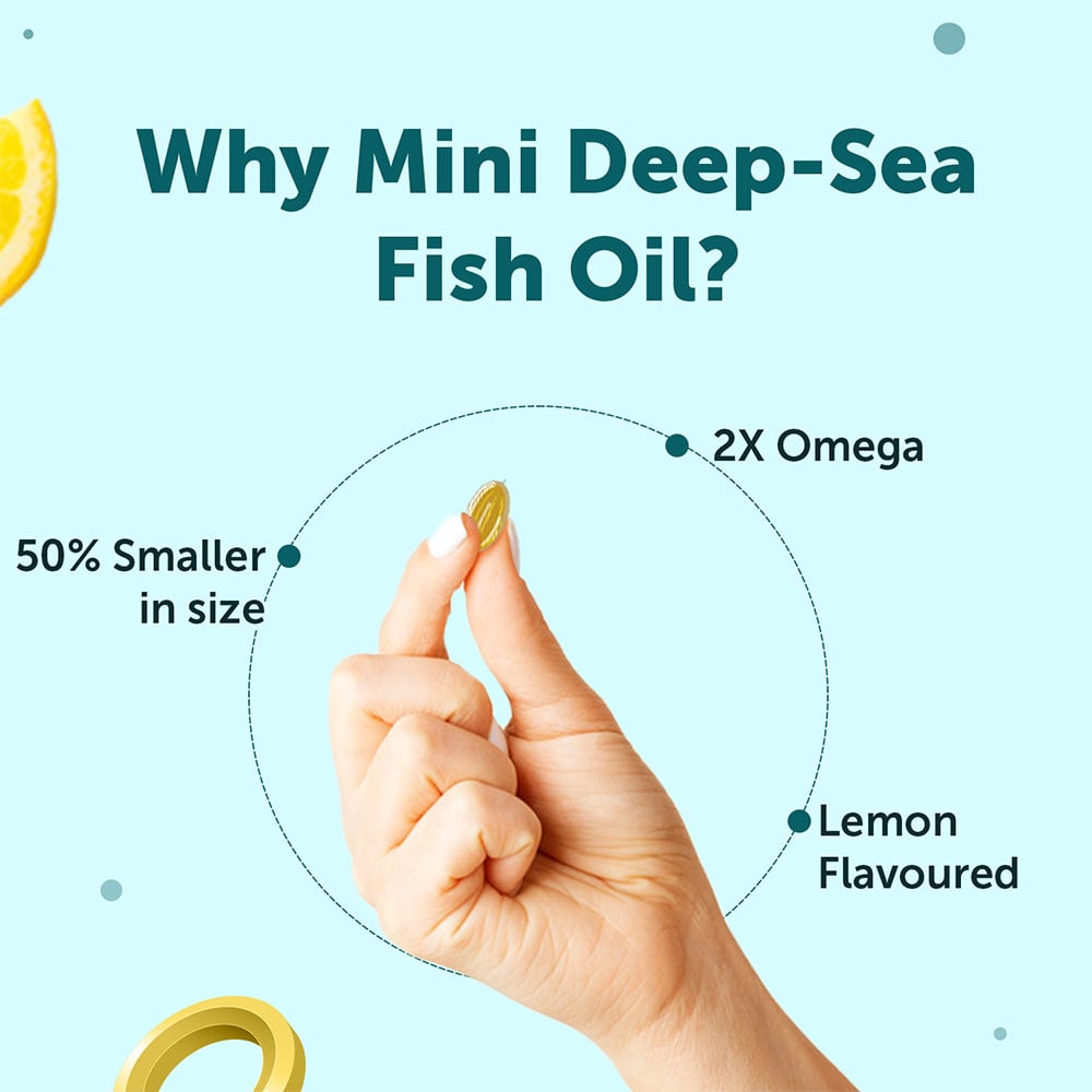 2 - Neuherbs Mini Deep-Sea Fish Oil 1000mg for Heart & Bone Lemon Flavour,  20 softgels 