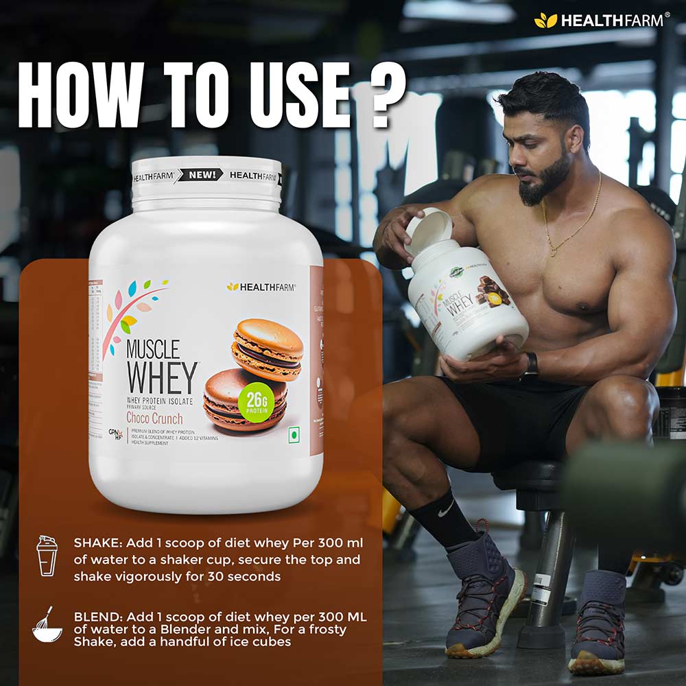 7 - Healthfarm Muscle Whey,  4.4 lb  Choco Crunch 