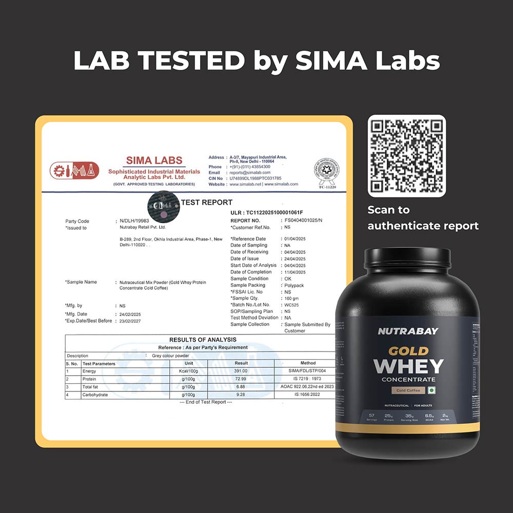 3 - Nutrabay Gold Concentrate Whey Protein,  4.4 lb  Cold Coffee 