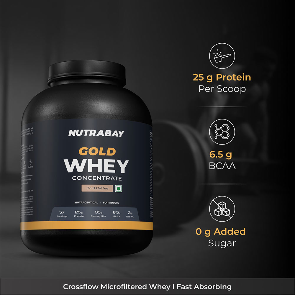 4 - Nutrabay Gold Concentrate Whey Protein,  4.4 lb  Cold Coffee 
