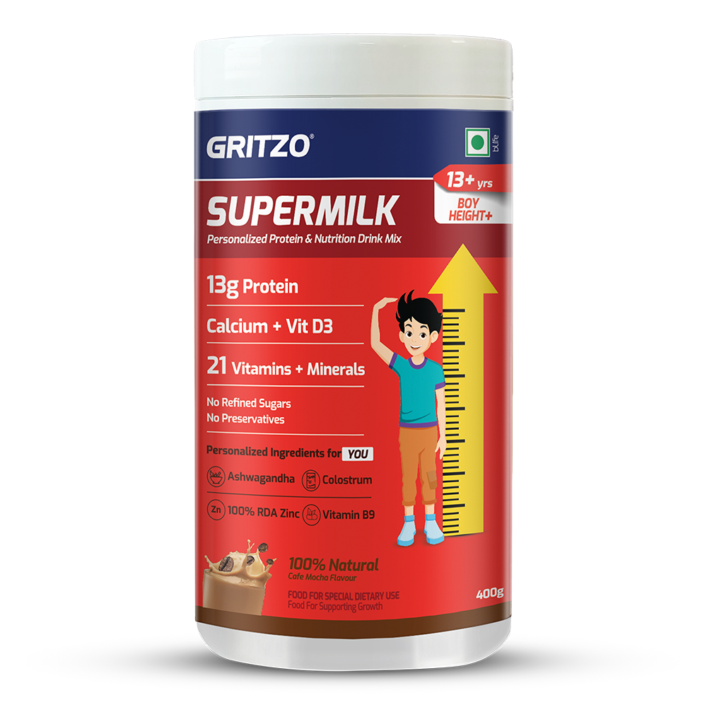 1 - Supermilk Height+ for Boy 13+ years,  400 g  Cafe Mocha  13+ Yrs  Boy  Height+ 
