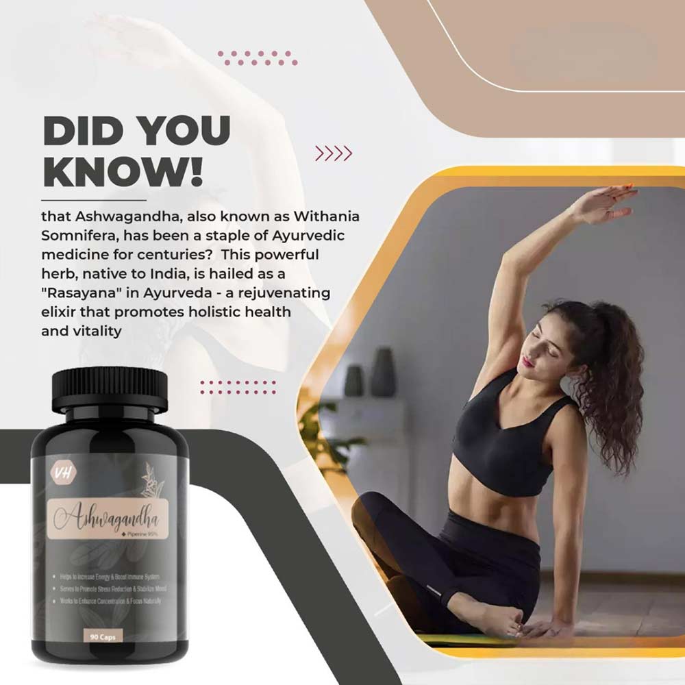 3 - Vitaminhaat Ashwagandha + Piperine 95%,  90 capsules 