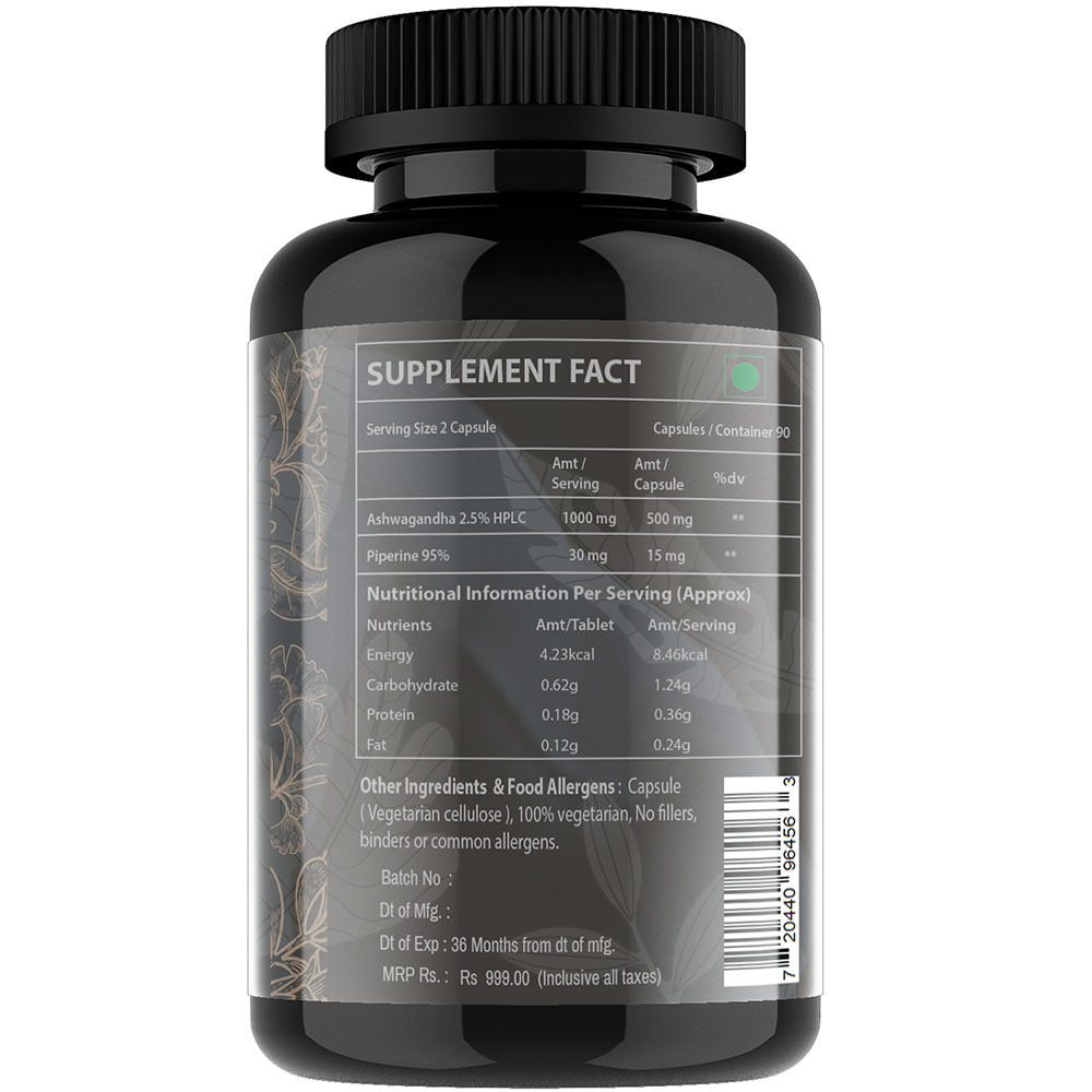 5 - Vitaminhaat Ashwagandha + Piperine 95%,  90 capsules 