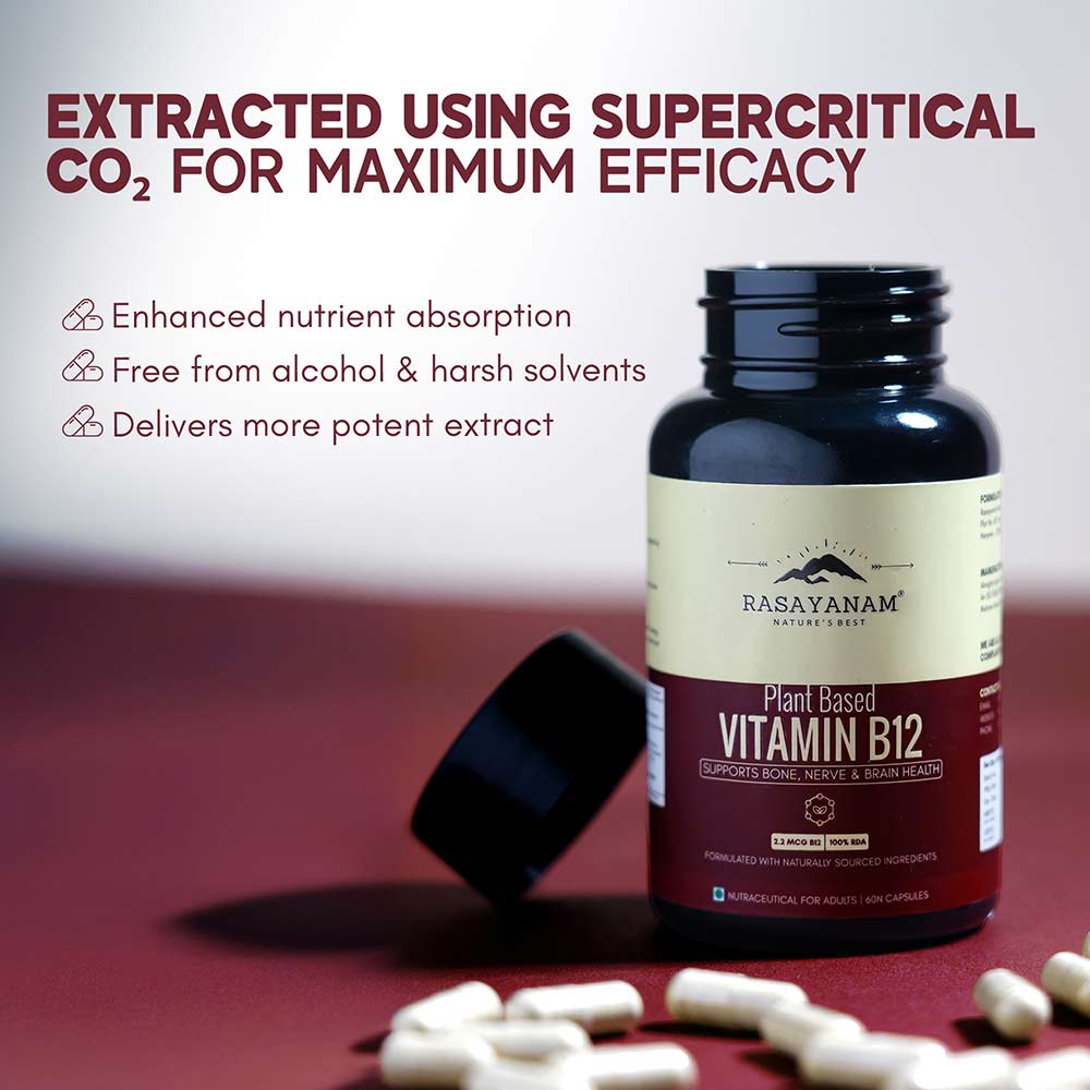 6 - Rasayanam Plant Based Vitamin B12,  120 capsules  Unflavoured 