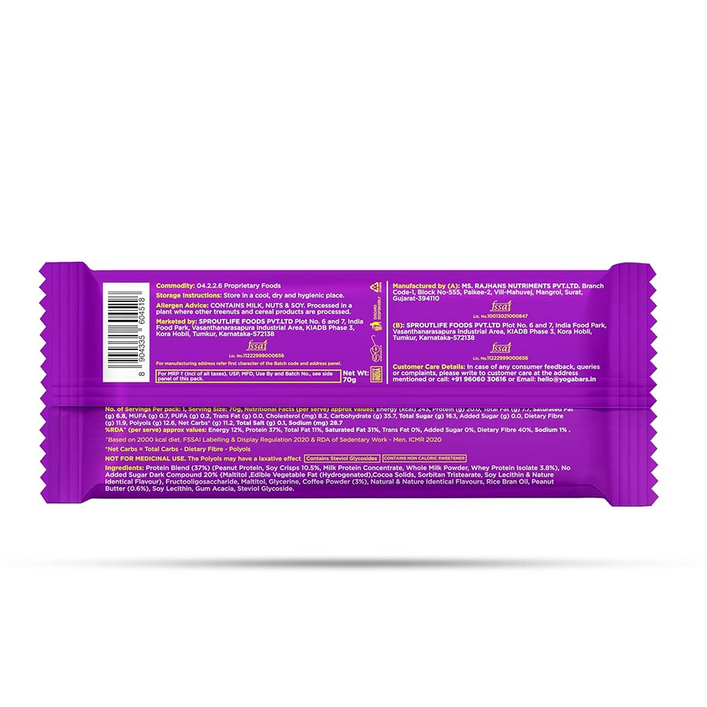 5 - Yogabar Power Up 20g Protein Bar,  10 bar(s)  Coffee Crush 