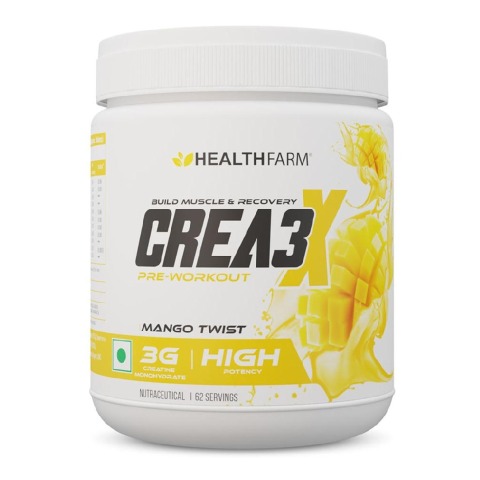1 - Healthfarm Crea3x Pre-Workout,  Mango Twist  0.55 lb 