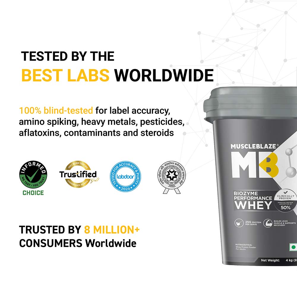 4 - MuscleBlaze Biozyme Performance Whey,  8.8 lb  Rich Chocolate
