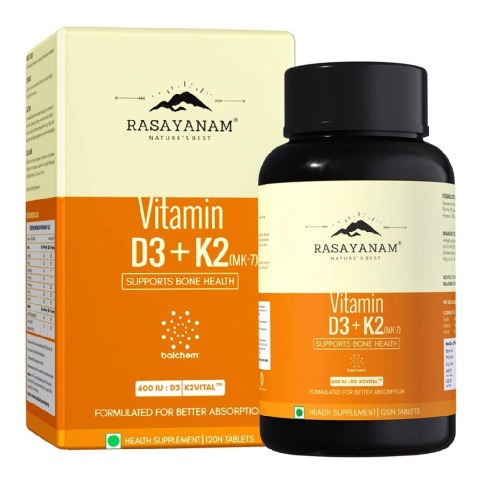1 - Rasayanam Vitamin D3 K2 (MK-7),  120 tablet(s)  Unflavoured 
