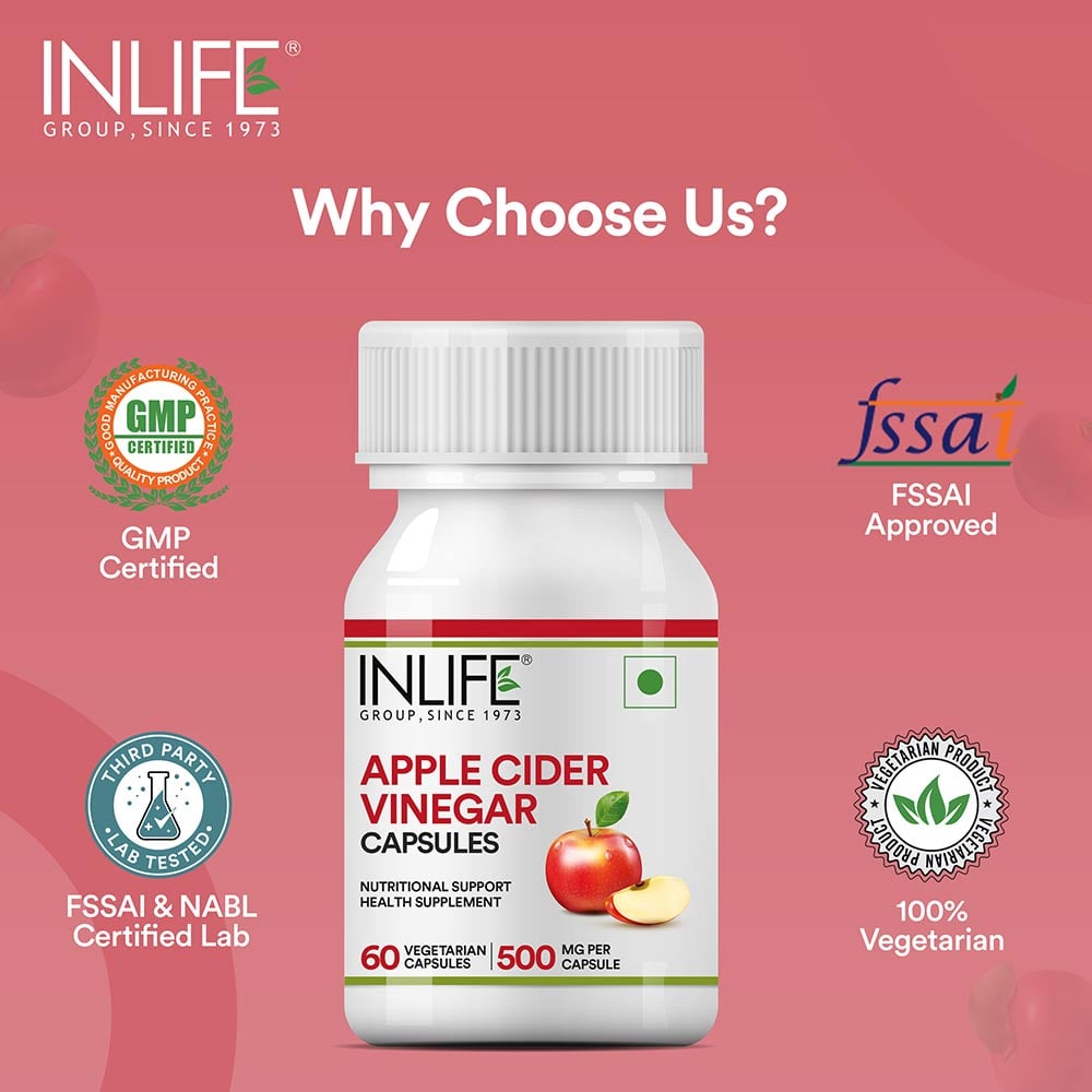 9 - INLIFE Apple Cider Vinegar,  60 capsules  Natural 