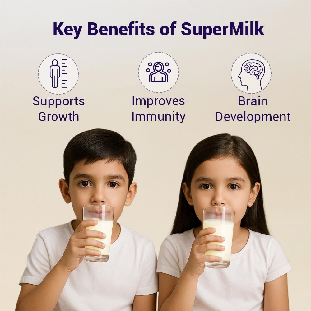 3 - Supermilk Overall Growth for 2-6 Yrs Boy/Girl,  300 g  Unsweetend Creamy Vanilla  2-6 Yrs  Boy/Girl  Overall Growth