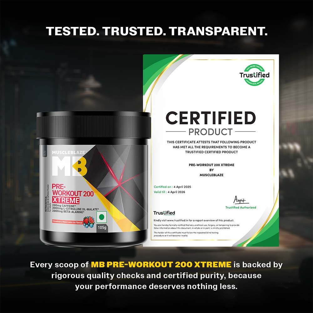 5 - MuscleBlaze PRE Workout 200 Xtreme,  0.23 lb  Strawberry Watermelon Ice