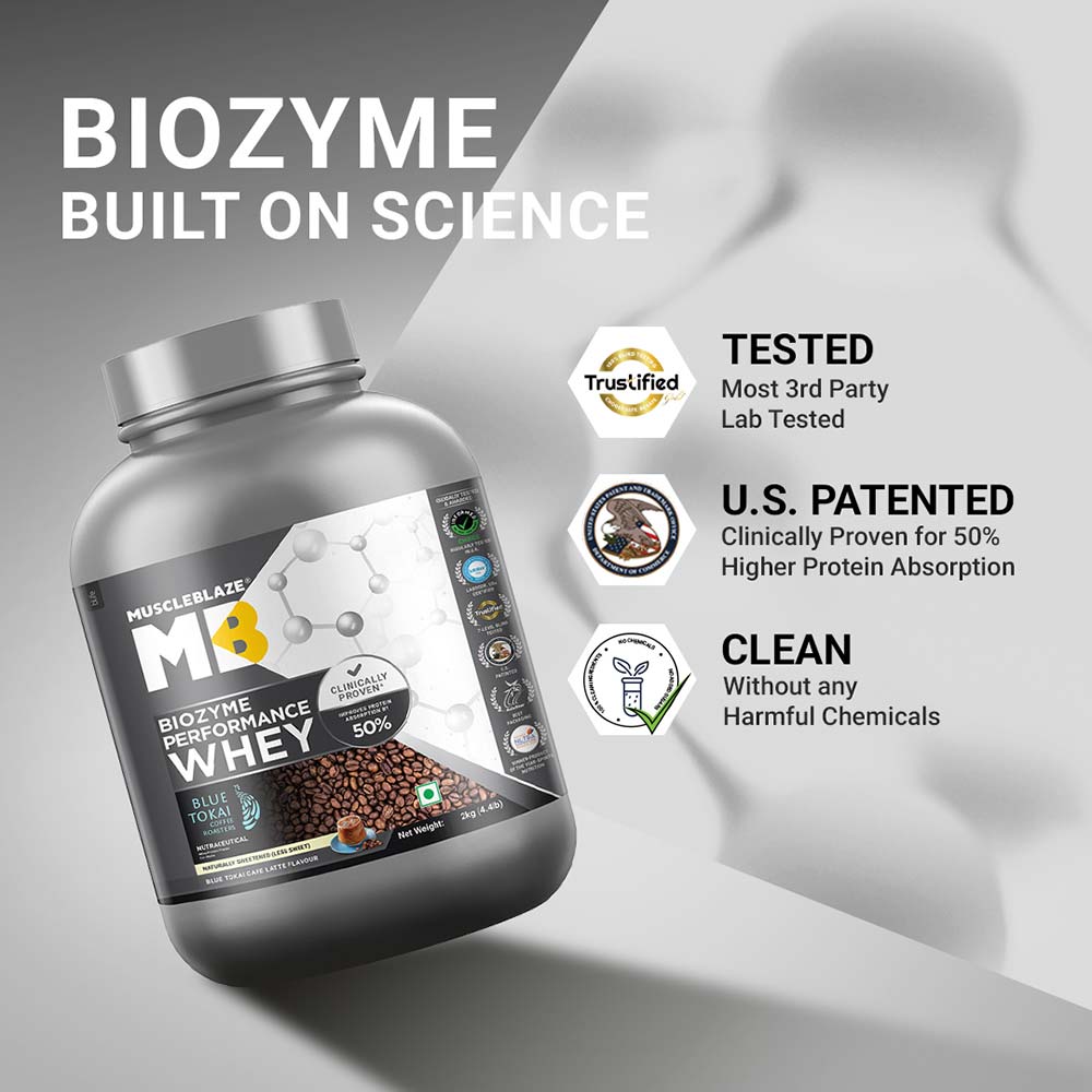 5 - MuscleBlaze Biozyme Performance Whey,  4.4 lb  Blue Tokai Cafe Latte
