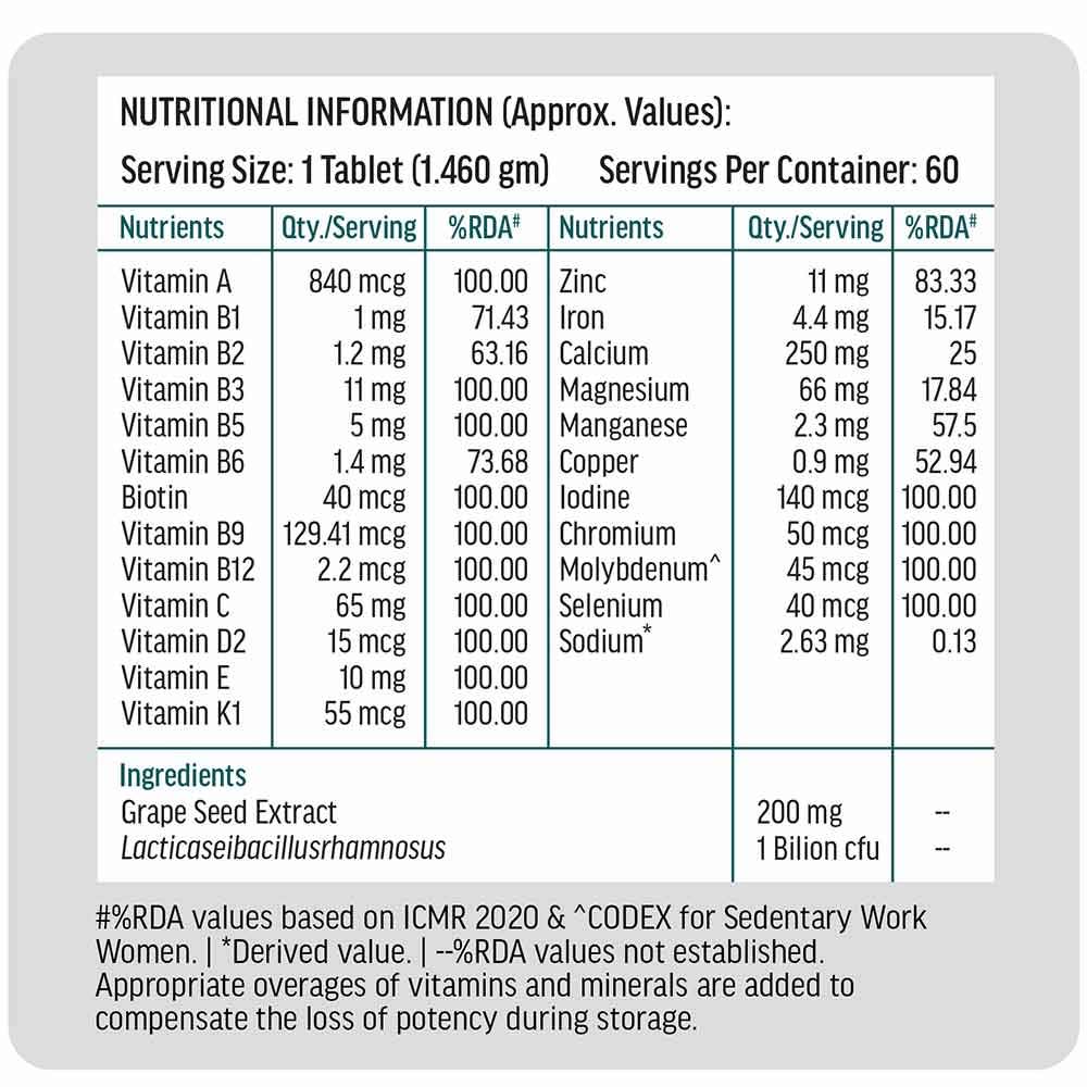 Magnesium Glycinate Women 120 Tabs and Multivitamin Adults 50+