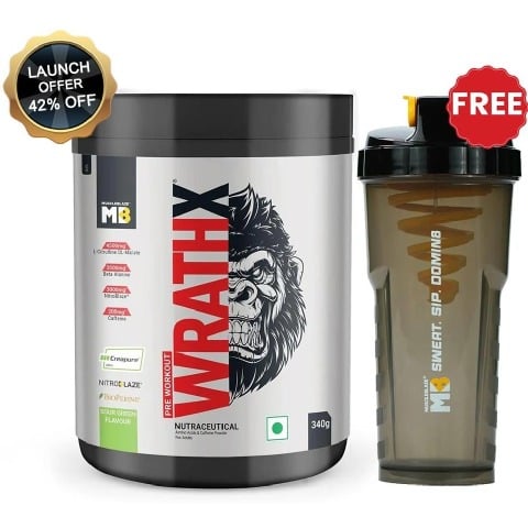 MuscleBlaze Pre Workout WrathX, 0.75 lb Sour Green
