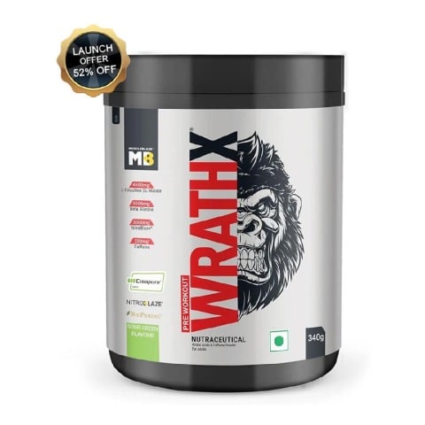 MuscleBlaze Pre Workout WrathX, 0.75 lb Sour Green