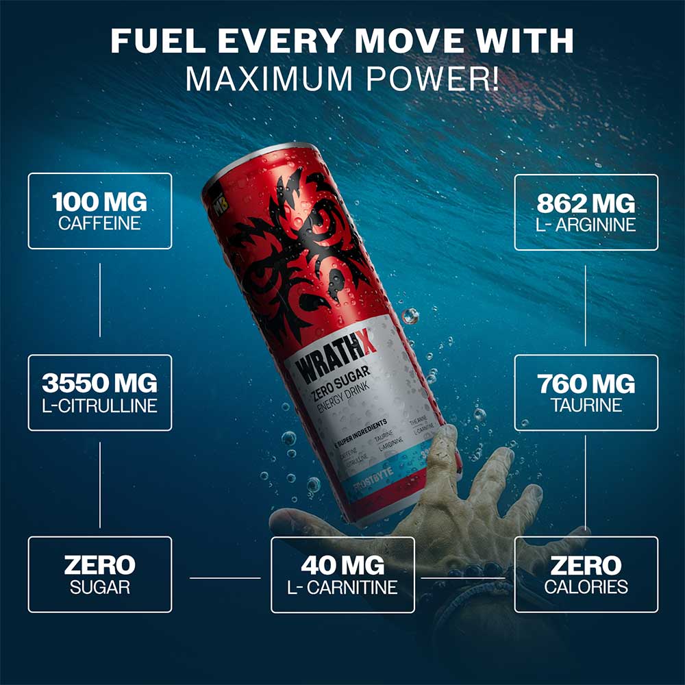 4 - MuscleBlaze WrathX Energy Drink,  335 ml  Frostbyte (Pack of 6)