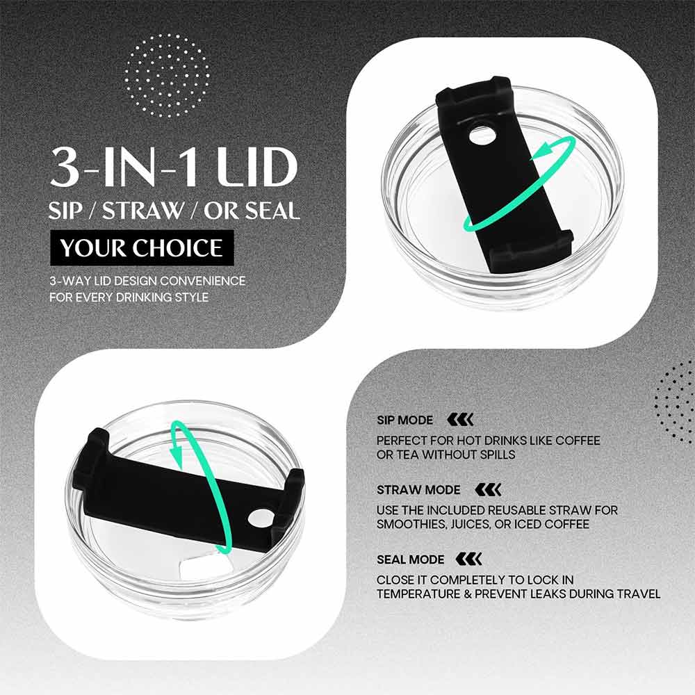 4 - GHC Nutrigize Stainless Steel Tumbler Hot and Cold with Handle and Steel straw,  Black  1.2 L 