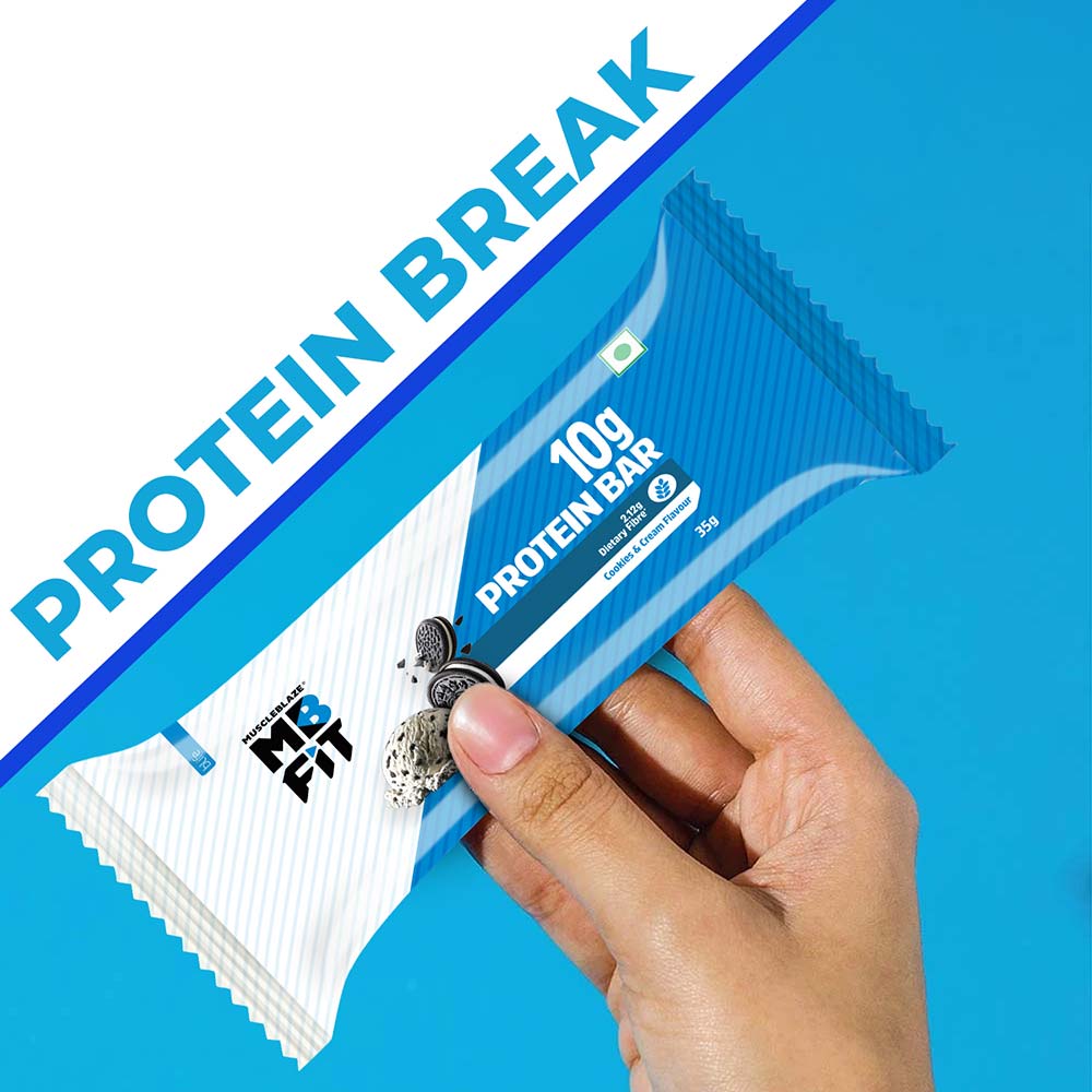 3 - MuscleBlaze Protein Bar (10 gm Protein),  6 bar(s)  Cookies & Cream