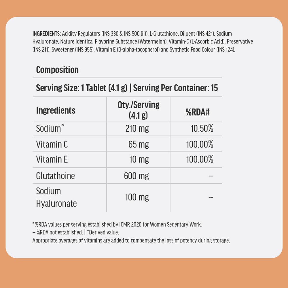 7 - HealthKart HK Vitals Glutathione Effervescent,  Watermelon  15 tablet(s)
