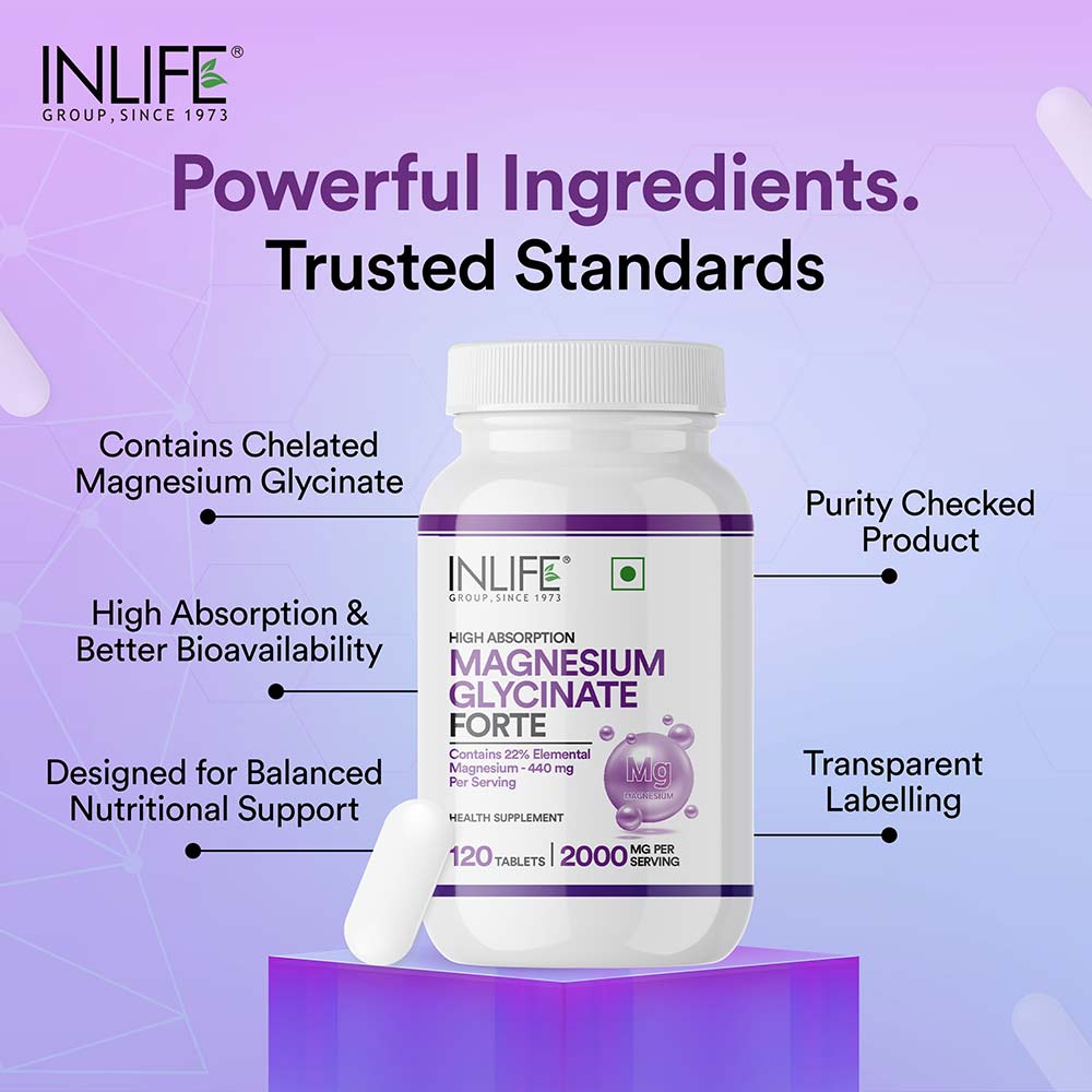 7 - INLIFE Magnesium Glycinate Forte,  Unflavoured  120 tablet(s) 