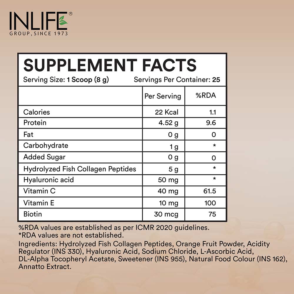 6 - INLIFE Marine Collagen Peptides,  200 g  Watermelon 