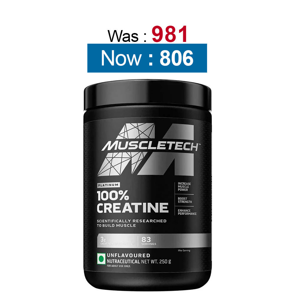 MuscleTech Platinum 100% Creatine,  Unflavoured  0.55 lb 