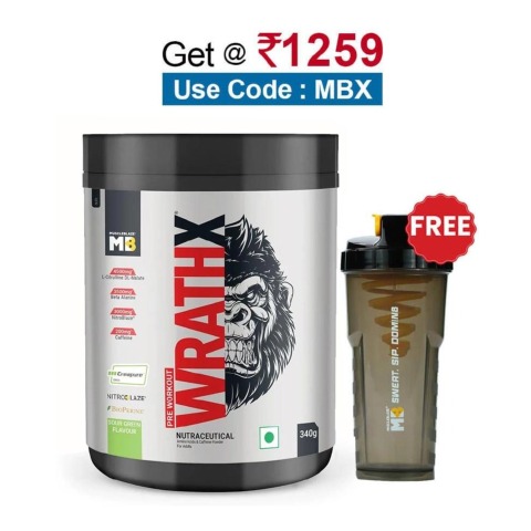 MuscleBlaze Pre Workout WrathX,  0.75 lb  Sour Green 