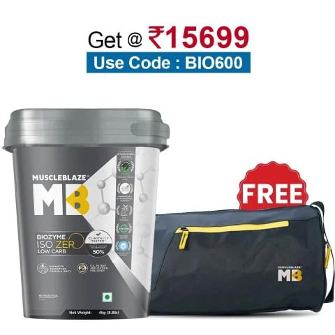 MuscleBlaze Biozyme Iso-Zero, 8.8 lb Low Carb Ice Cream Chocolate