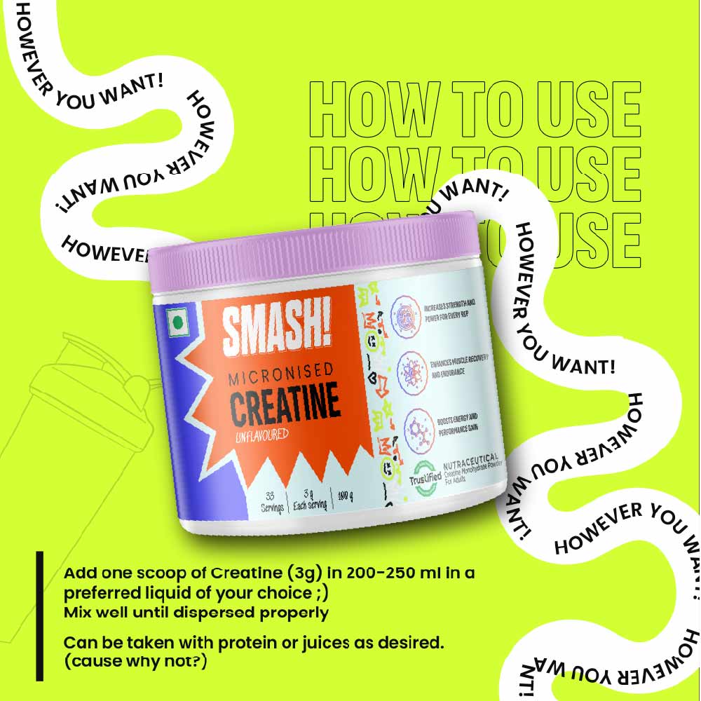 1 - Smash Micronised Creatine Monohydrate,  Unflavoured  0.22 lb