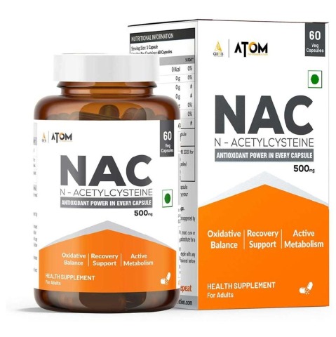 1 - AS-IT-IS Nutrition ATOM NAC (N-Acetylcysteine) 500mg,  60 veggie capsule(s) 