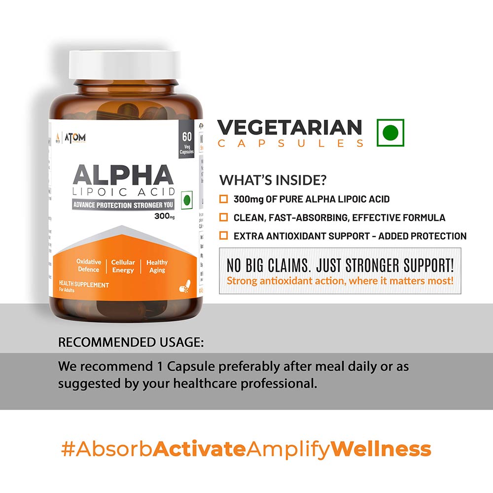 6 - AS-IT-IS Nutrition ATOM ALA (Alpha Lipoic Acid) 300mg,  60 veggie capsule(s) 