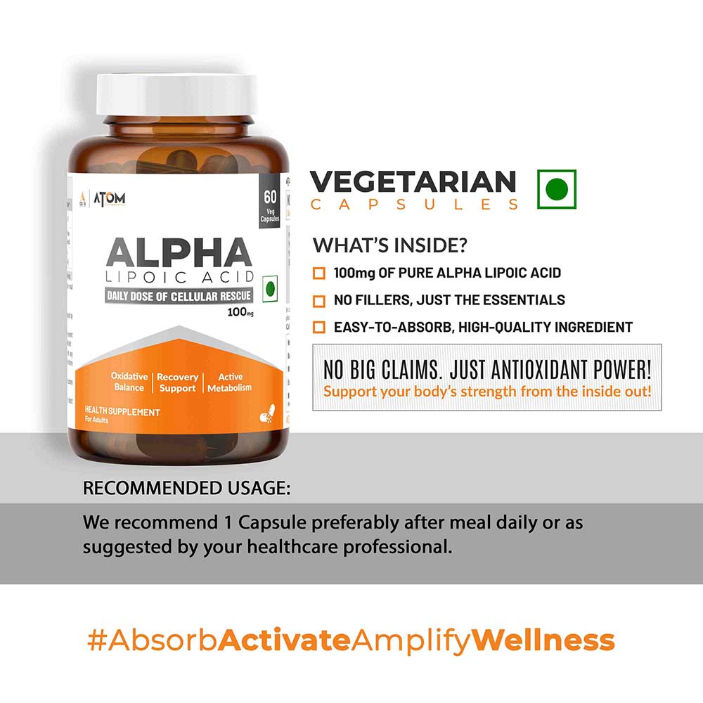 6 - AS-IT-IS Nutrition ATOM ALA (Alpha Lipoic Acid) 100mg,  60 veggie capsule(s) 