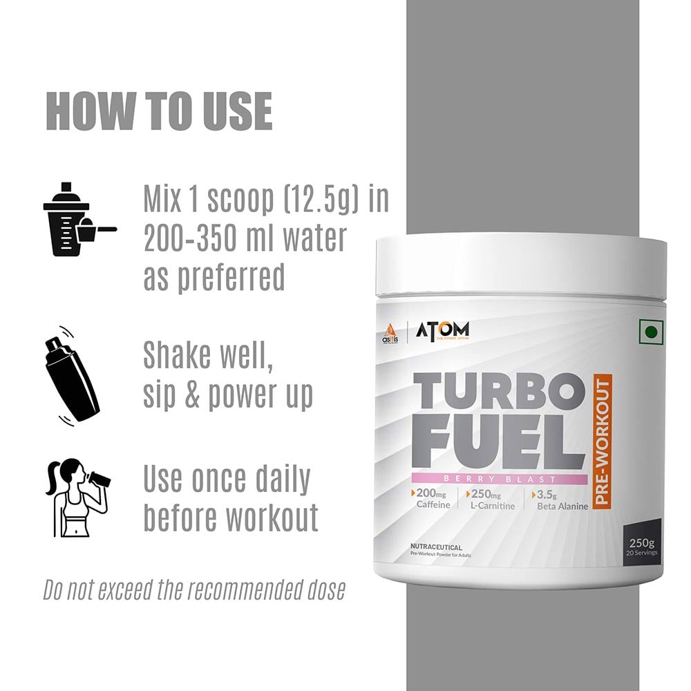 2 - AS-IT-IS Nutrition ATOM Turbo Fuel Pre-Workout,  0.55 lb  Berry Blast 