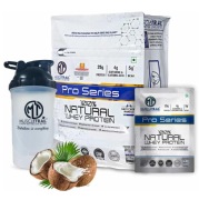 Muscle Trail Pro Series 100% Natural Whey Protein- 50 sachets/pack Coconut (with Free Shaker Inside)
