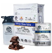 Muscle Trail Pro Series 100% Natural Whey Protein- 50 sachets/pack Dutch Chocolate (with Free Shaker Inside)