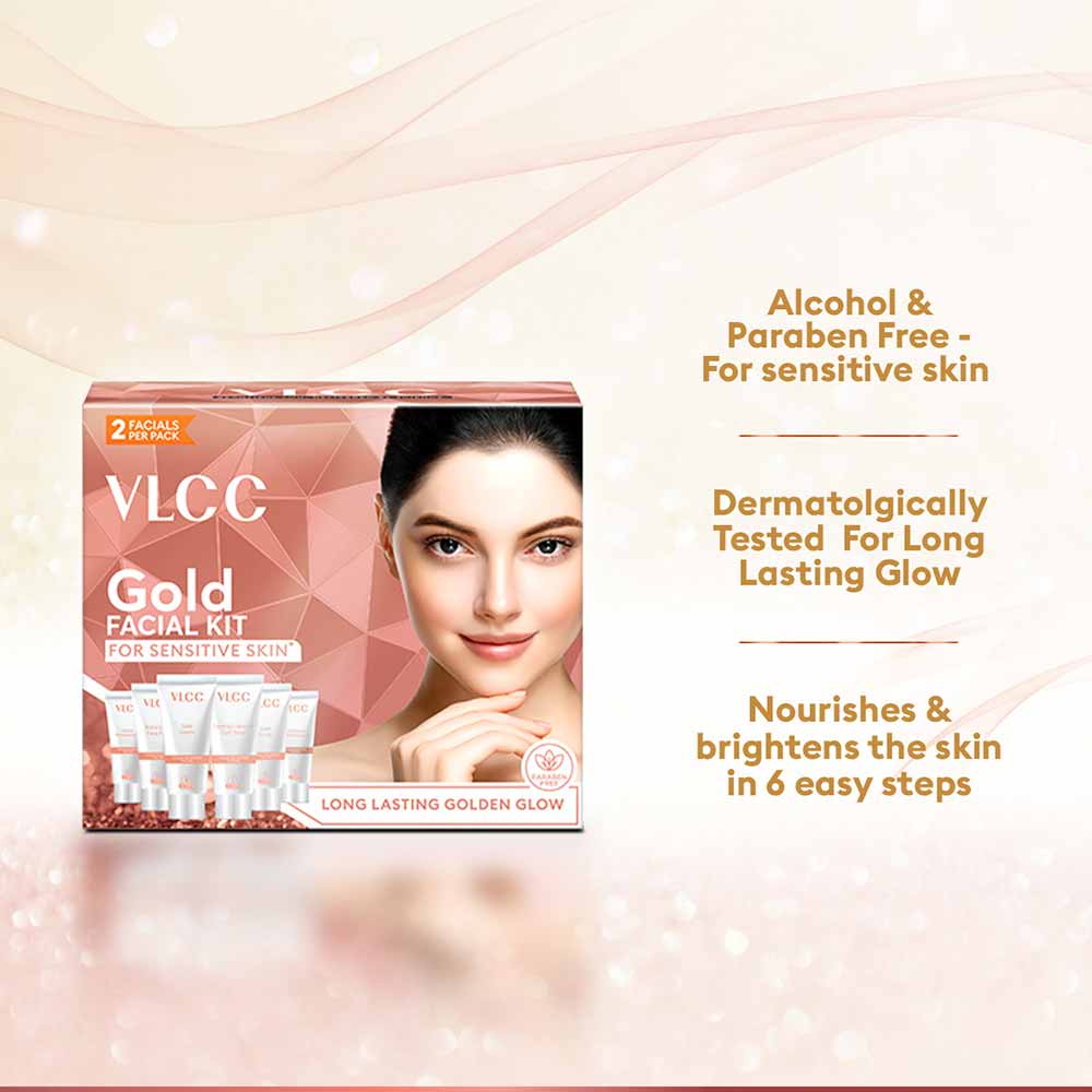 4 - VLCC Gold Facial kit,  60 g  for Sensitive Skin 