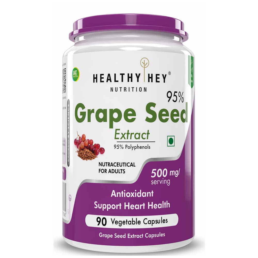 1 - HealthyHey Nutrition Grape Seed Extract,  90 capsules 