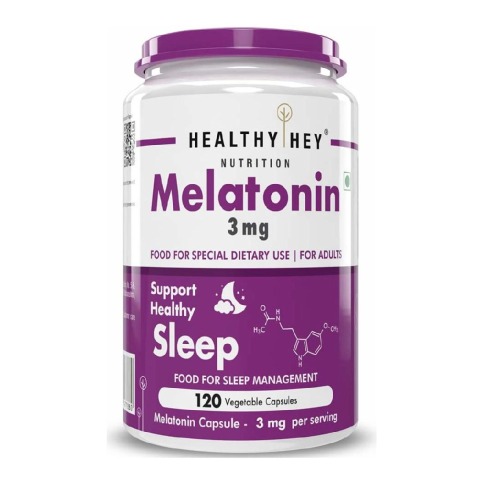 1 - HealthyHey Nutrition Melatonin 3mg,  120 capsules  Unflavoured 