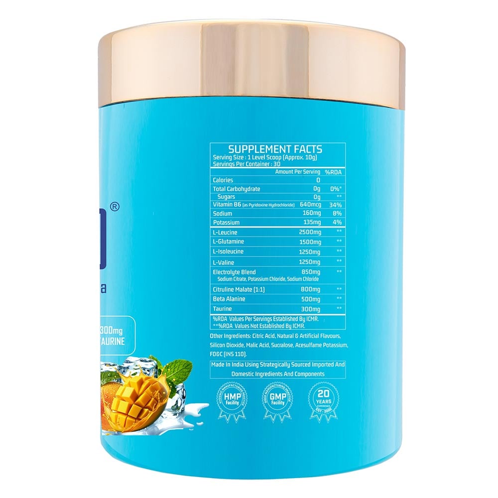 6 - Myfitness iBCAA-H2O,  0.66 lb  30 Servings  Icy Mango Madness 