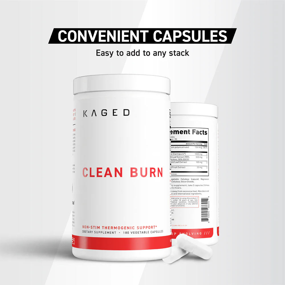 6 - Kaged Muscle Clean Burn,  180 capsules  Unflavoured 