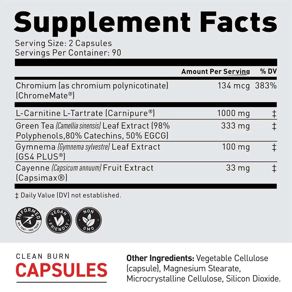 2 - Kaged Muscle Clean Burn,  180 capsules  Unflavoured 