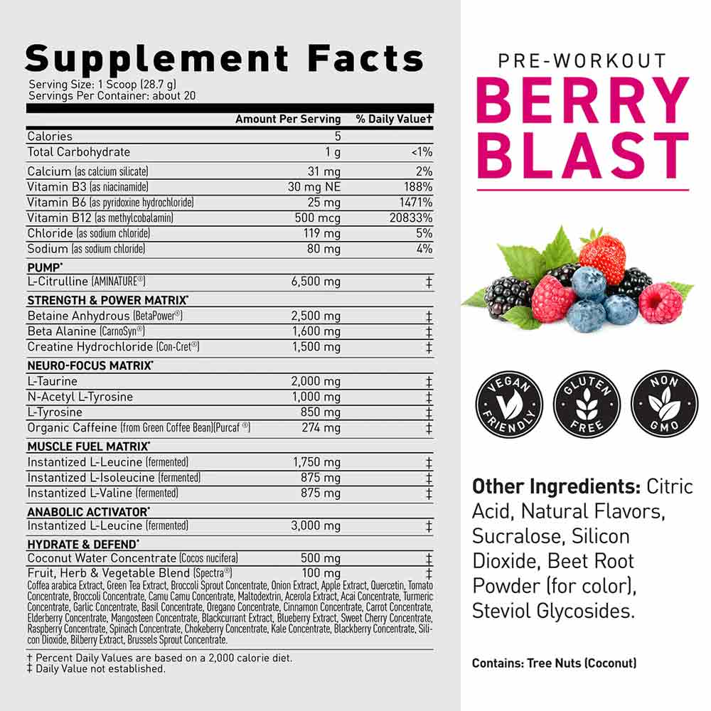 2 - Kaged Muscle Pre-Kaged,  1.29 lb  Berry Blast 